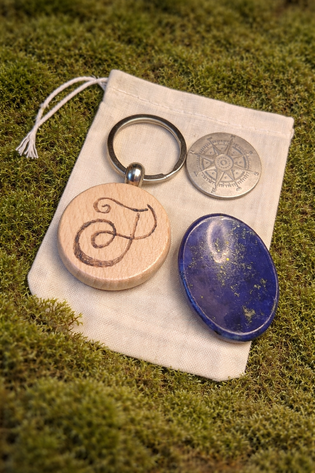 Custom Keepsake Bundle – Engraved Keychain, Motivational Coin & Gemstone