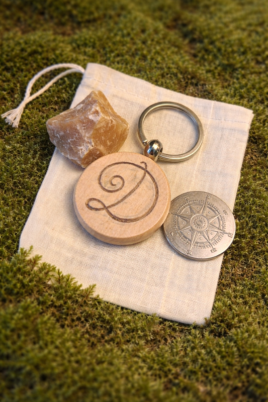 Custom Keepsake Bundle – Engraved Keychain, Motivational Coin & Gemstone