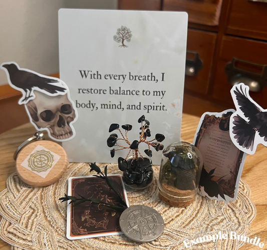 Black Crystal Tree & Raven Companion Bundle