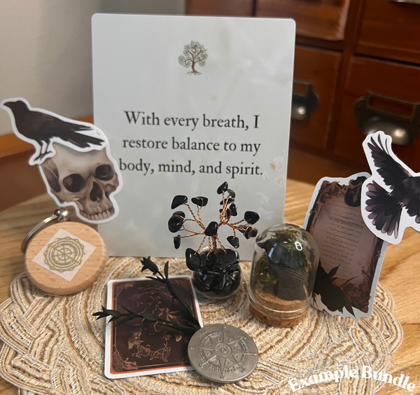 Black Crystal Tree & Raven Companion Bundle